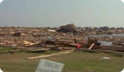 collapsed home