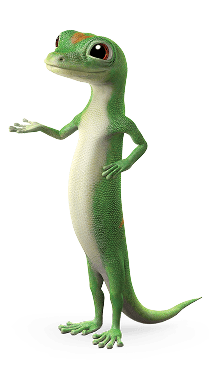 GEICO gecko in superman stance