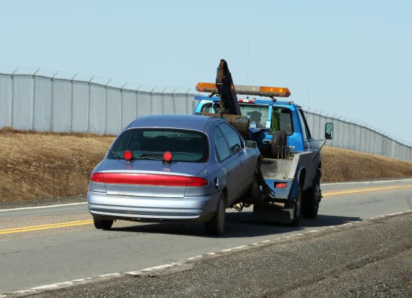 An image of a car getting towed
