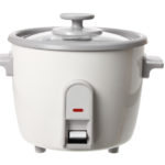 Electric Rice Cooker on White Background