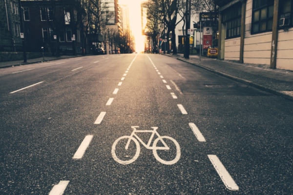 bike lane at dusk