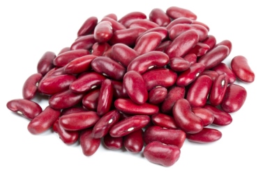 dried red beans on an isolated white background