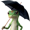 GEICO Gecko with umbrella