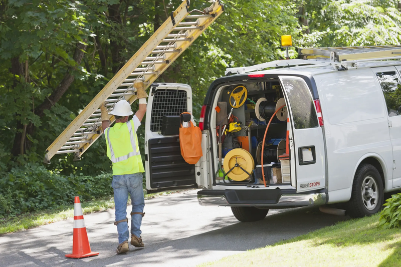 Commercial utility van in use, highlighting the need for commercial auto insurance coverage