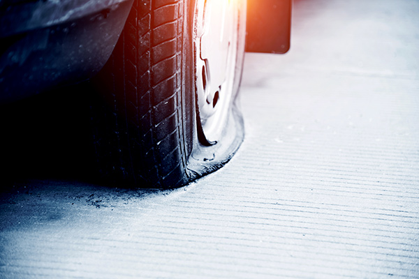 A flat tire.