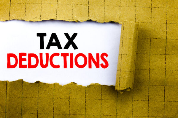 Written sign: Tax Deductions