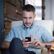 man using smart phone