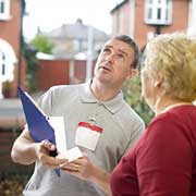 woman speaking with realtor