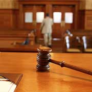 judge's gavel in courtroom