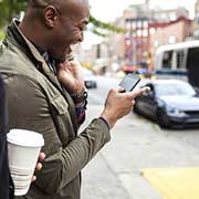 man using smart phone