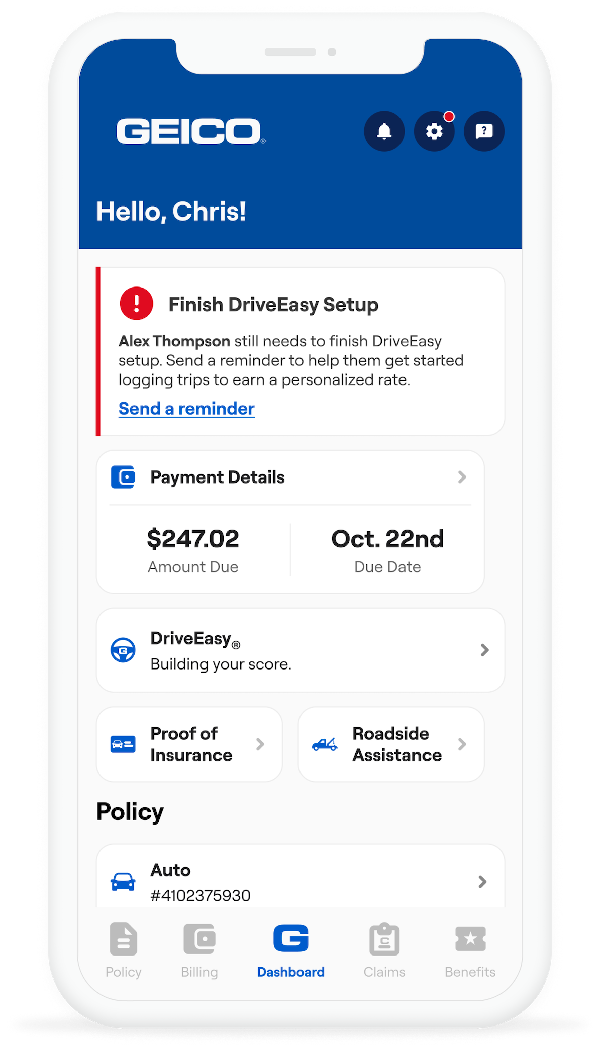 Finish DriveEasy setup alert