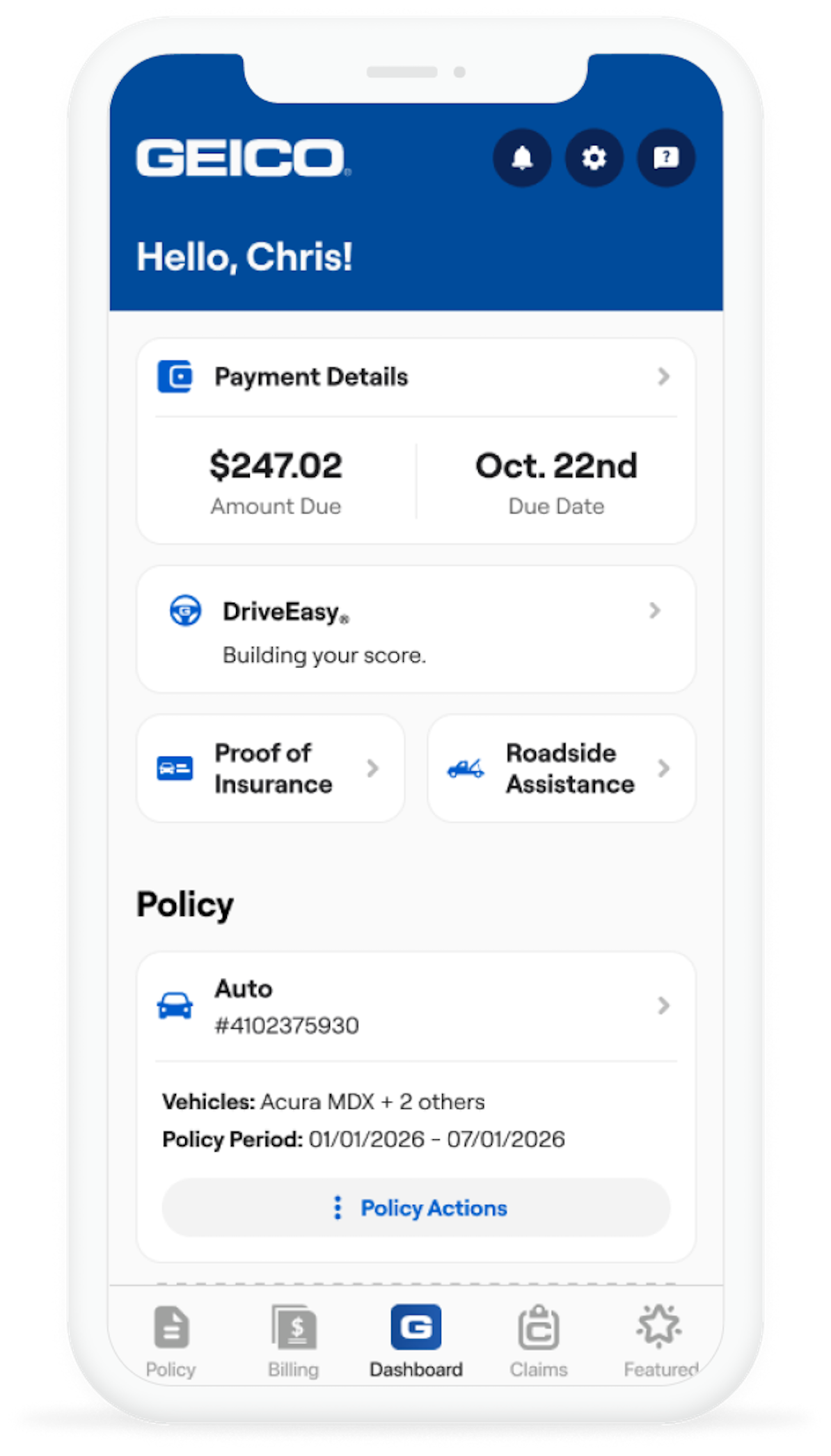 Building your DriveEasy score