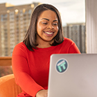 woman working on a computer